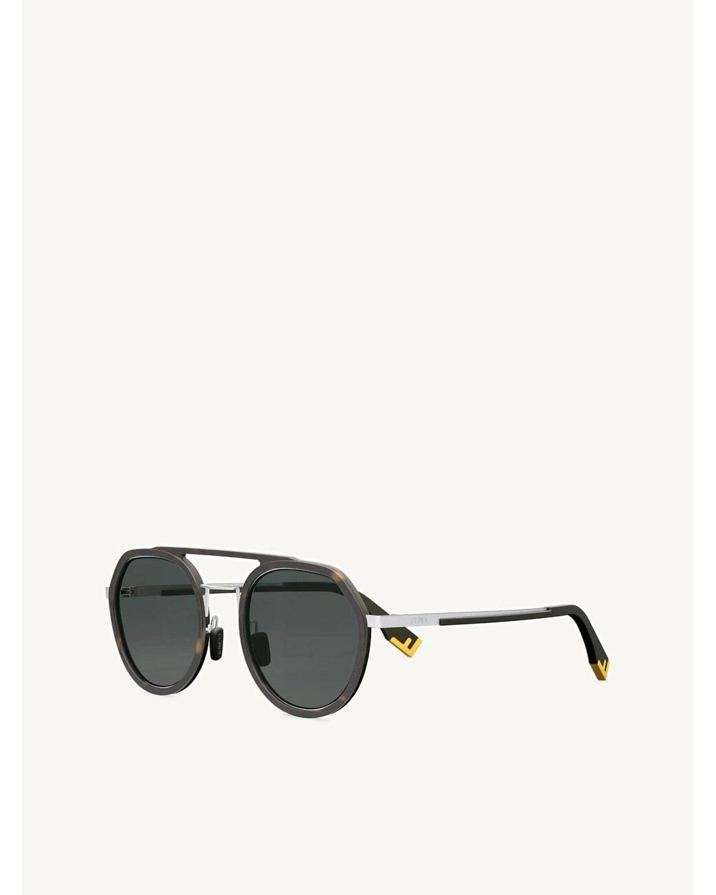 Fendi Black Fe40040U Round Sunglasses for men