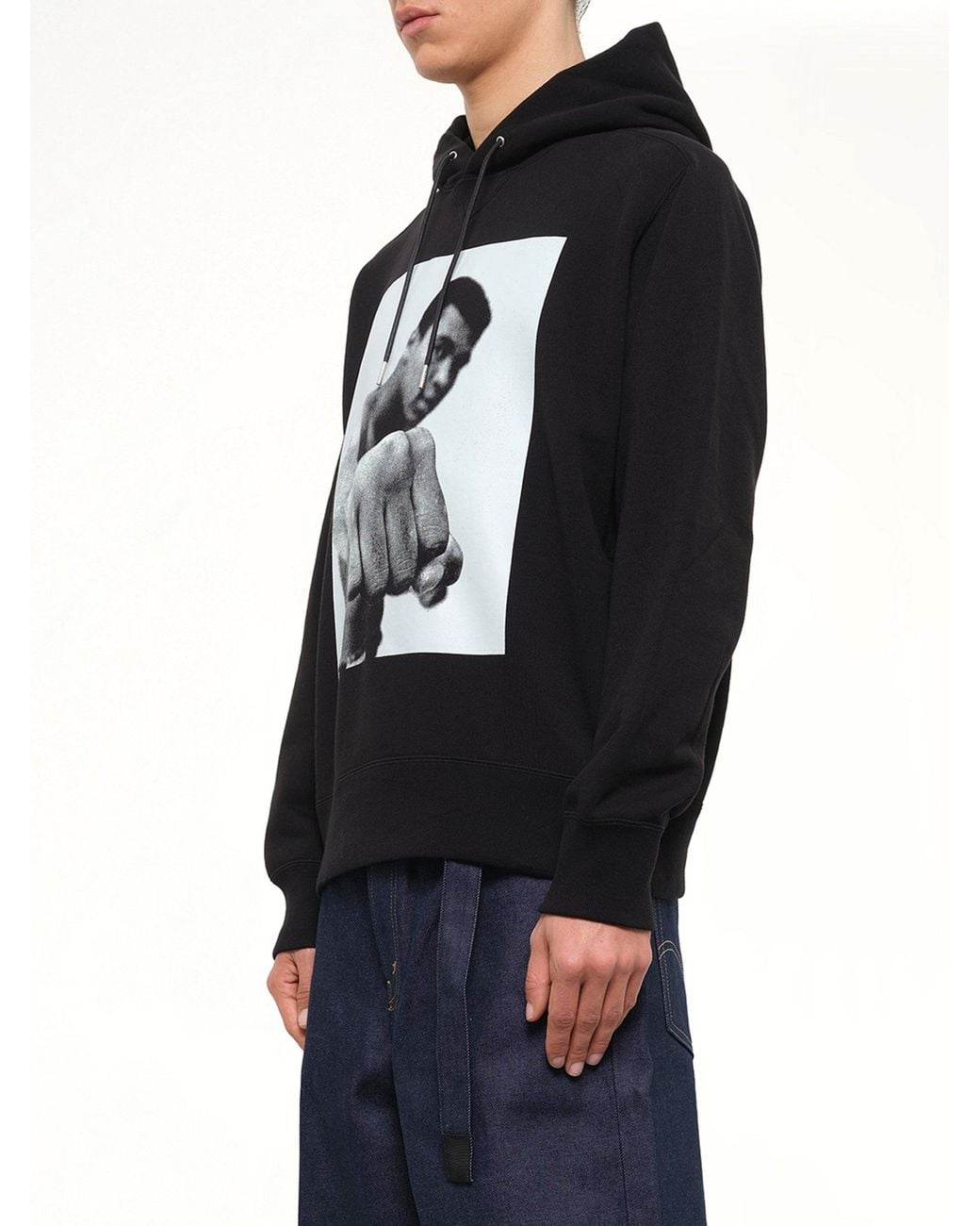 Sacai Black Muhammad Ali Hoodie for men