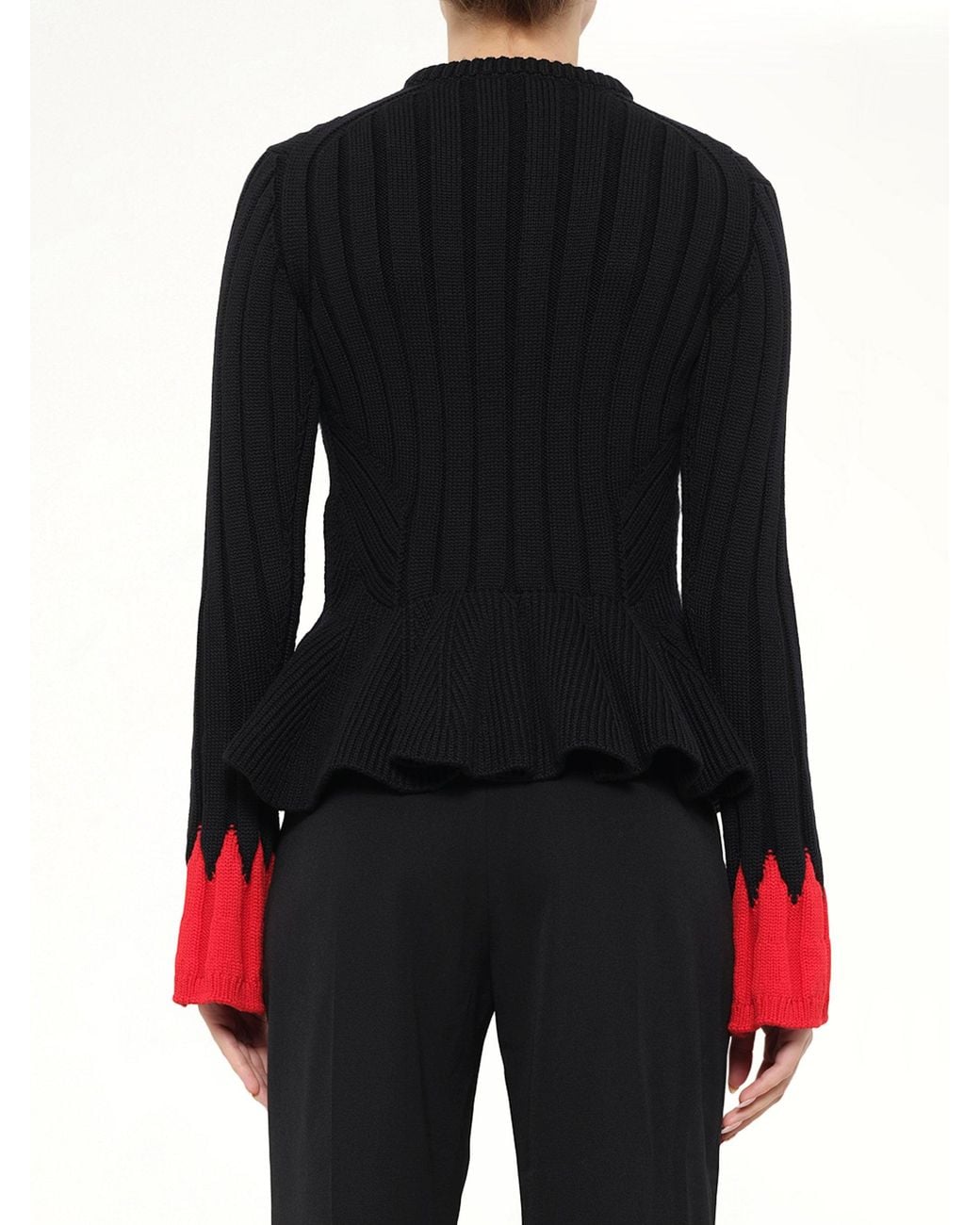 McQueen Black Peplum Cardigan
