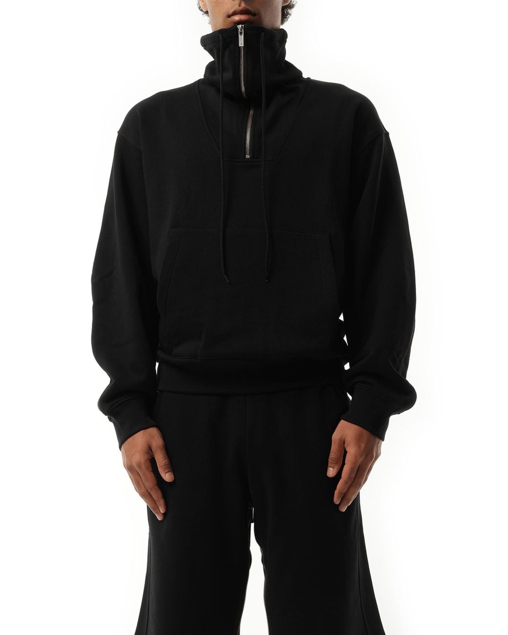 Helmut Lang Black Funnel Neck Sweatshirt for men