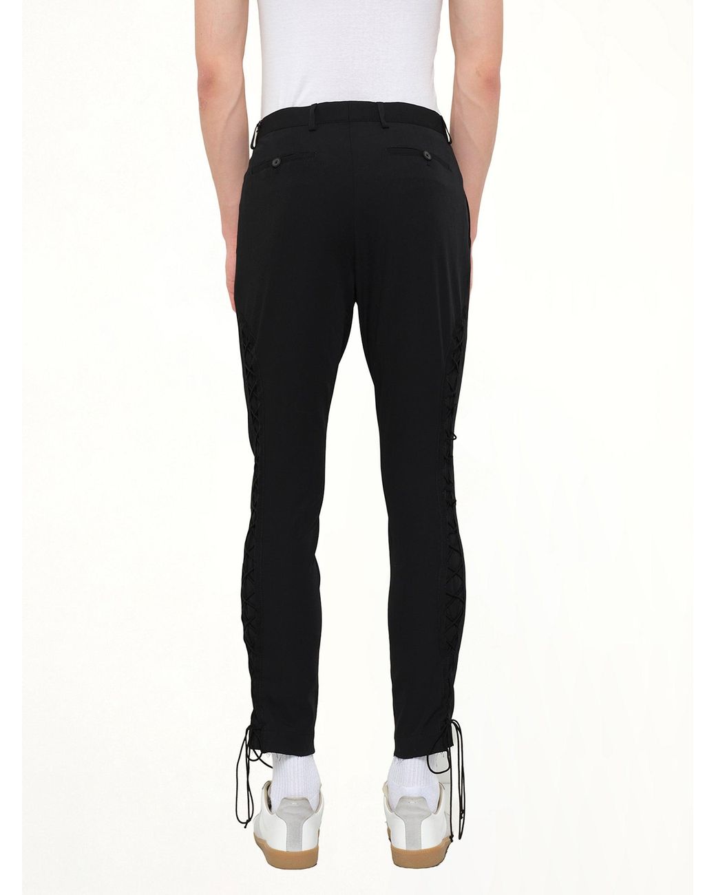 Lanvin Black Slim Crop Patch Trousers for men