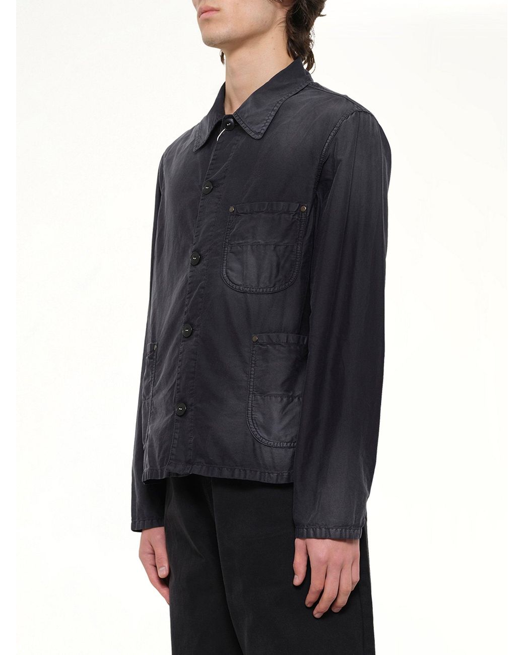 Maison Margiela Blue Brushed Moleskin Jacket for men