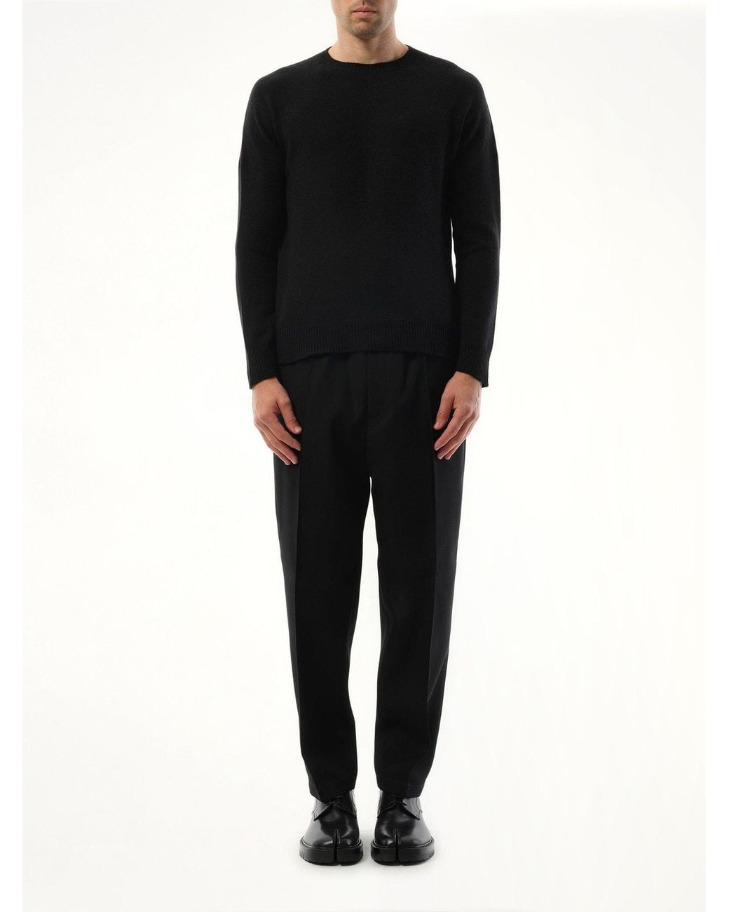 Jil Sander Black Cashmere Seamless Sweater for men