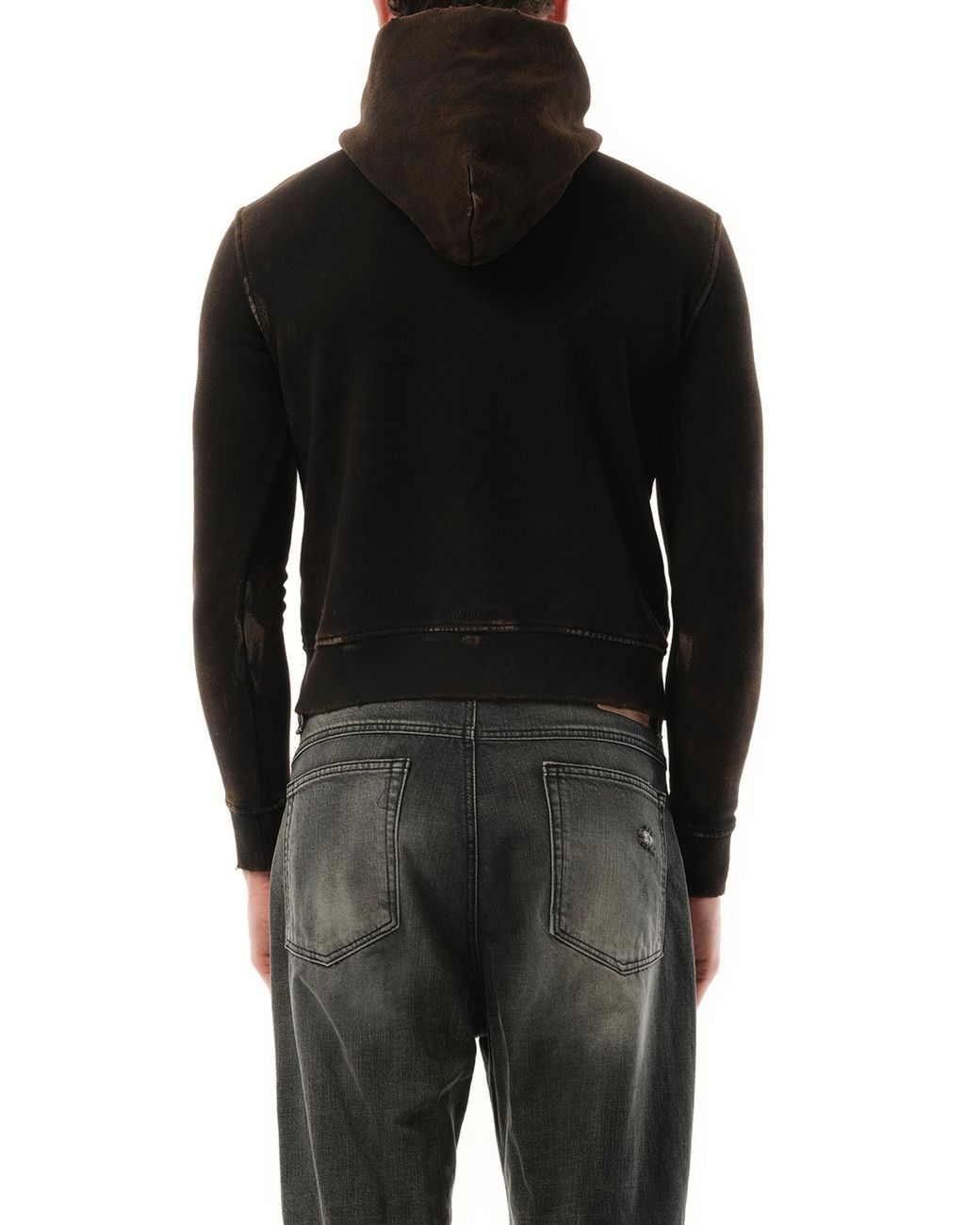 【WE11DONE】 Pierced Zip-Up Hoodie Black Black Pierced Zip-Up Hoodie by We11done on Sale