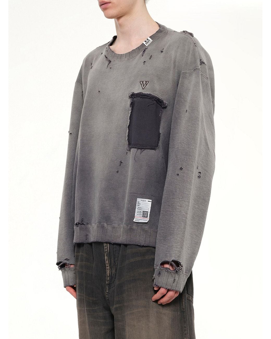 Maison Mihara Yasuhiro Gray Sun Faded Pullover for men