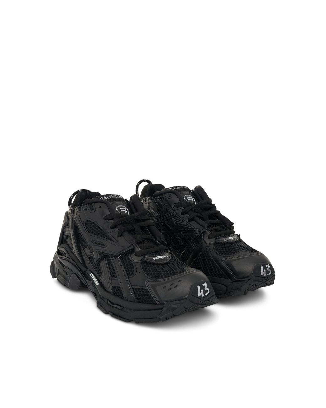 Balenciaga Synthetic Runner Trainers In Black for Men | Lyst