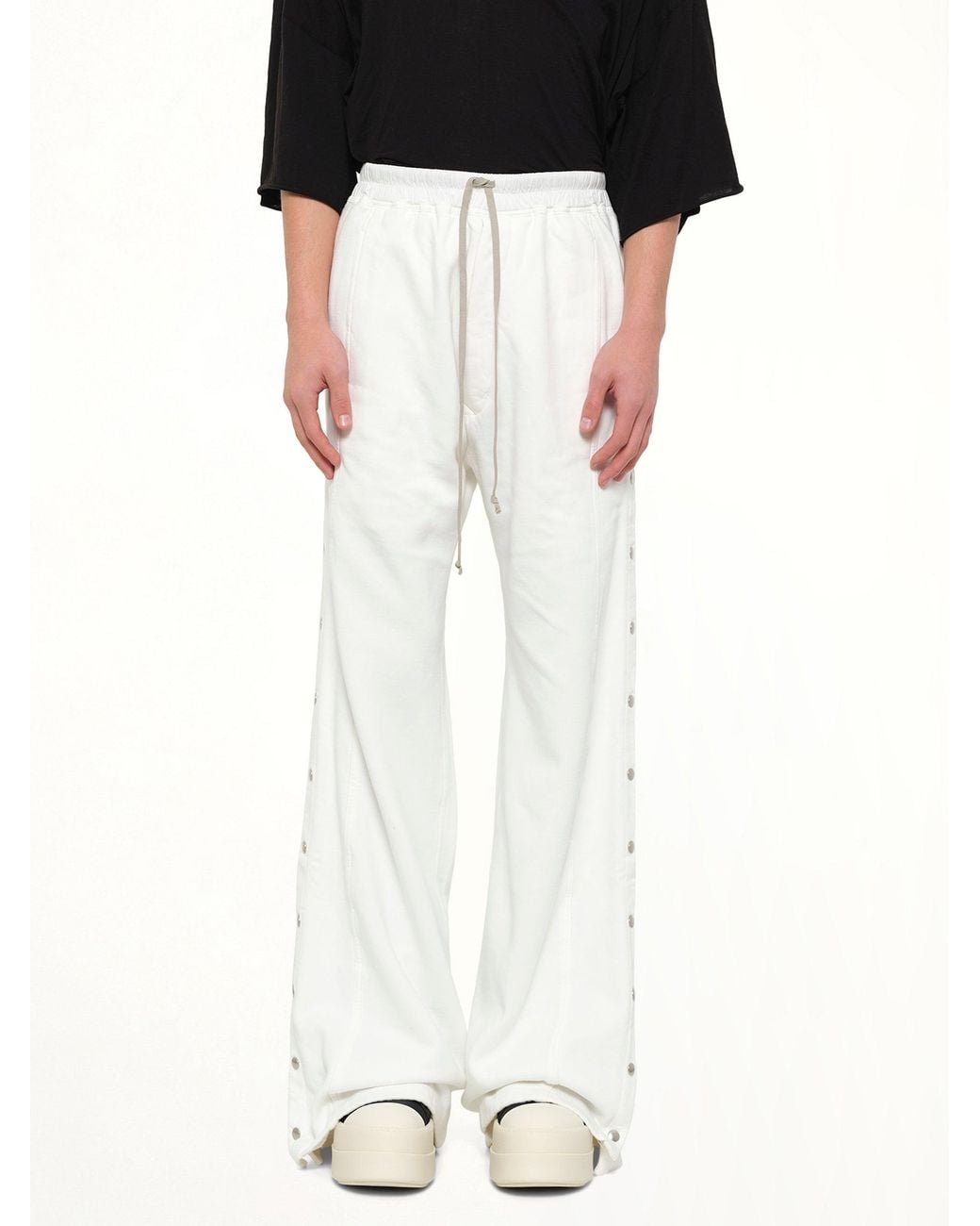 Rick Owens Black Wide Pusher Pants for men