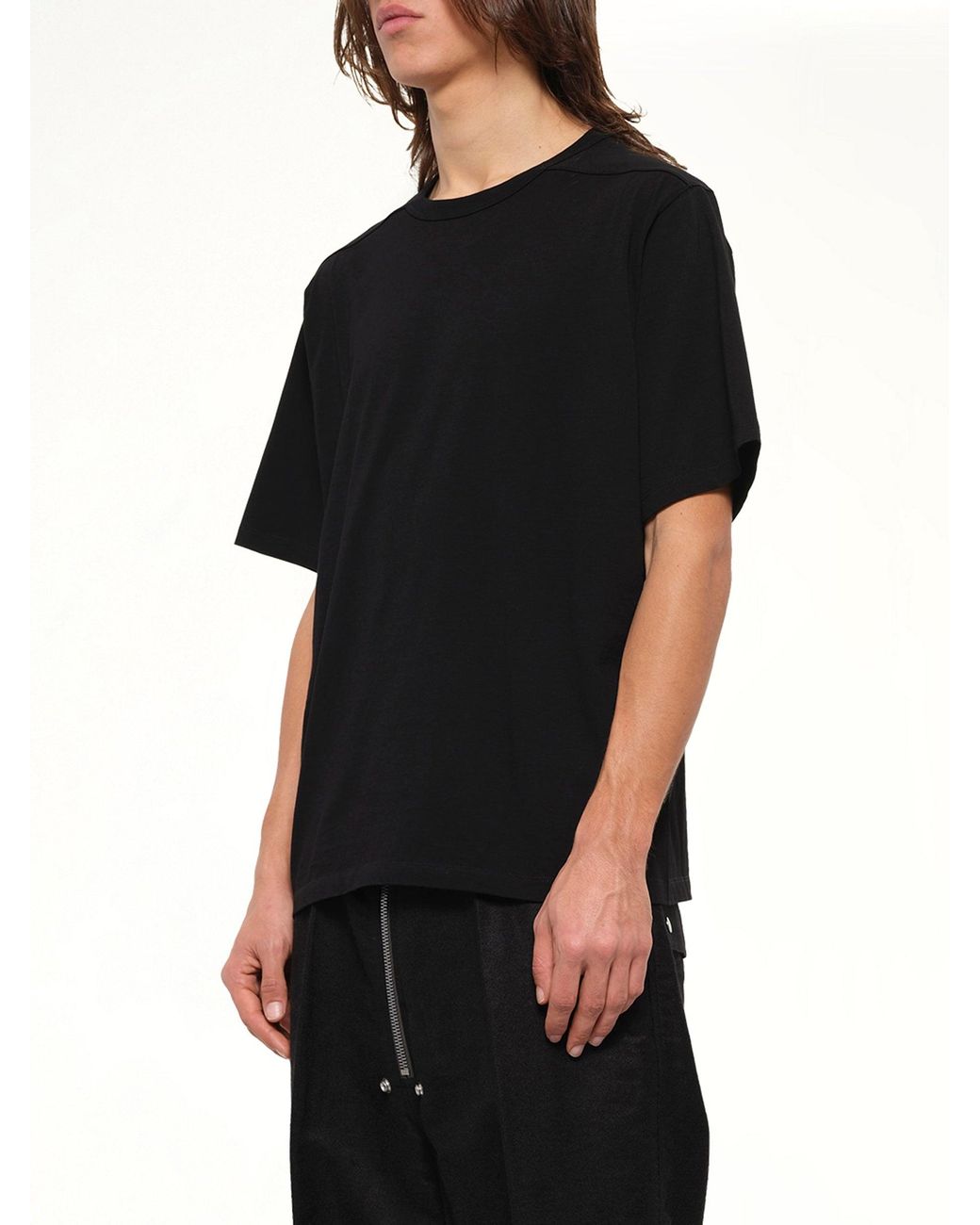 Rick Owens Black Cotton Jersey Brad T-Shirt for men