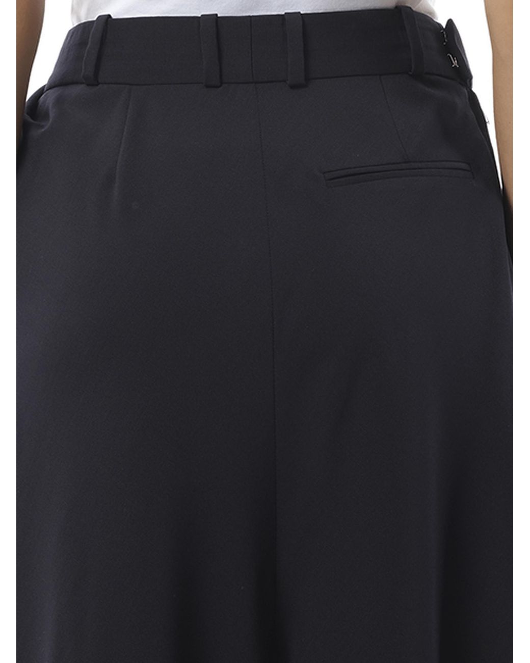 パンツ LOEWE  Cropped Draped Trouser in Dark Navy Blue Loewe - Dark Navy Draped Crop Pant | Mitchell Stores