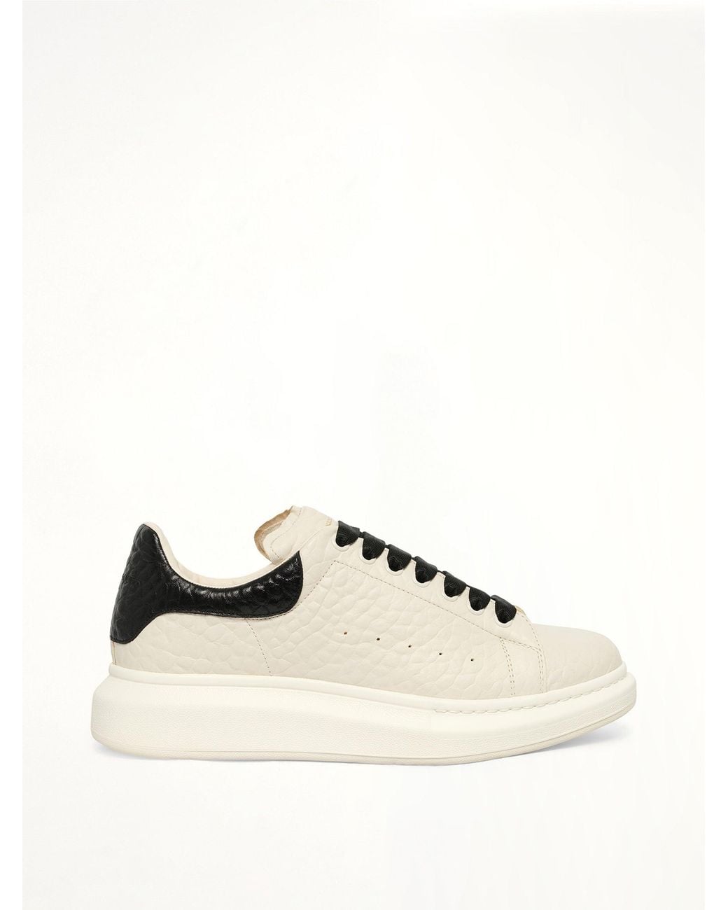 McQueen Natural Larry Grained Leather Sneaker for men