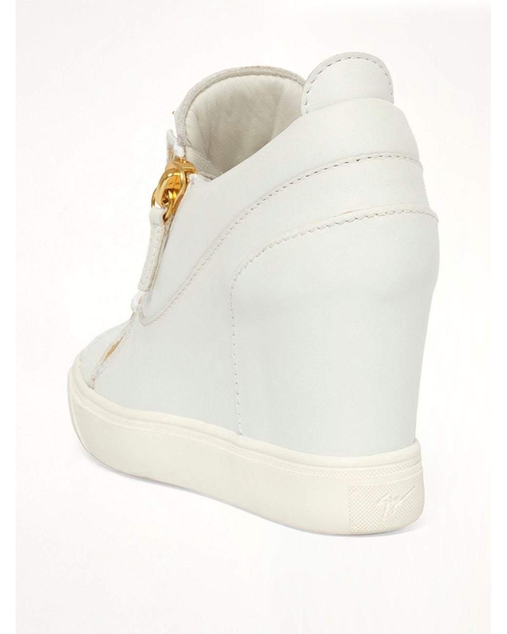 Giuseppe Zanotti White Sonya Wedge Sneakers
