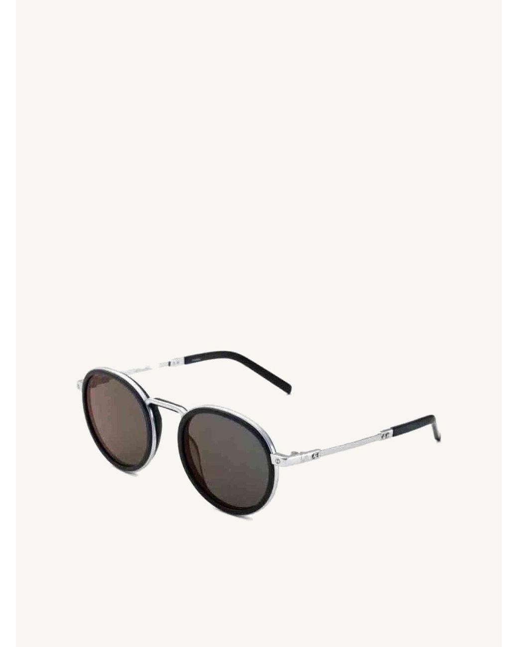 Hublot White Matte Rounded Sunglasses With Mirror Lens for men