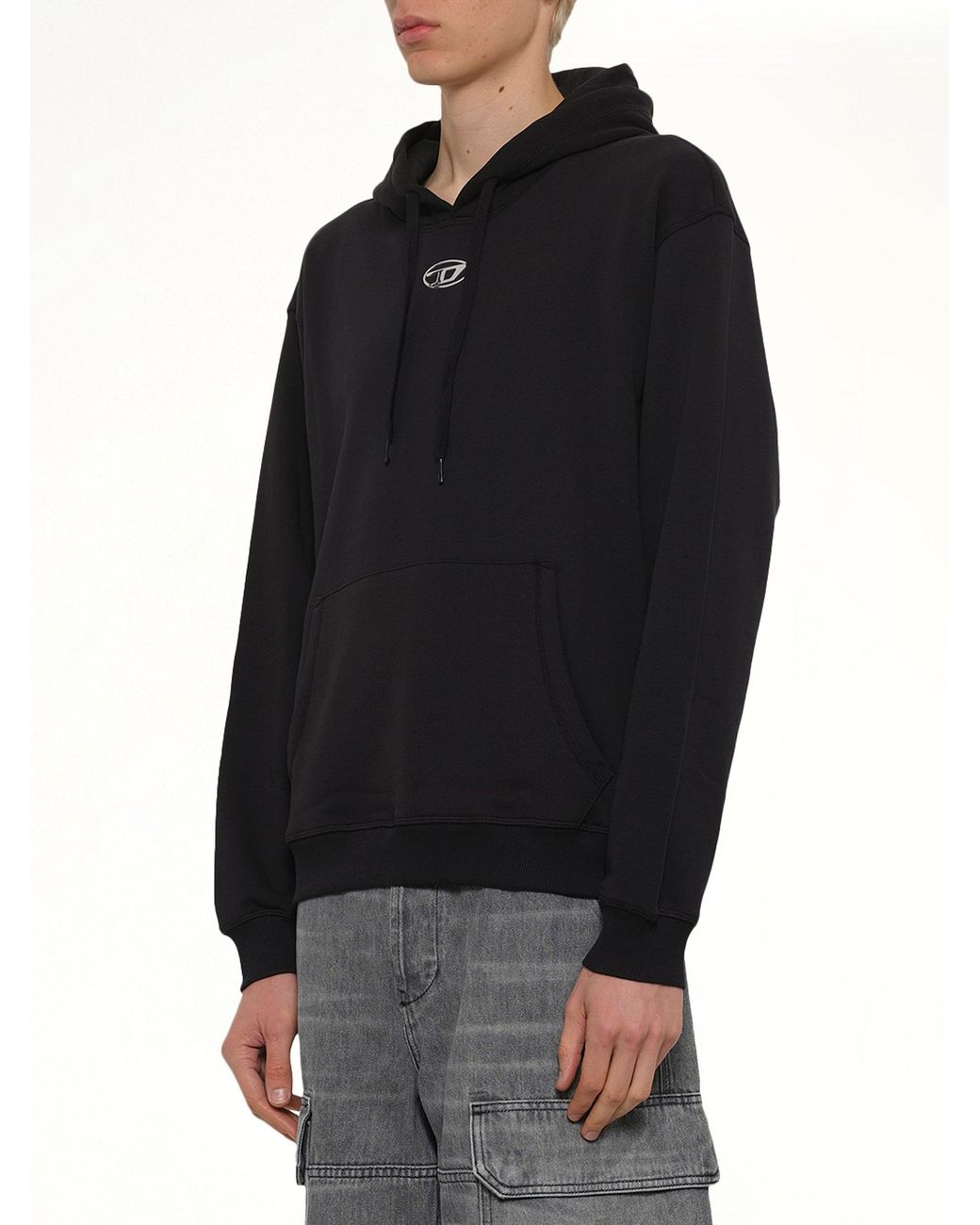 DIESEL Black Norm-Hood-Iod Hoodie for men