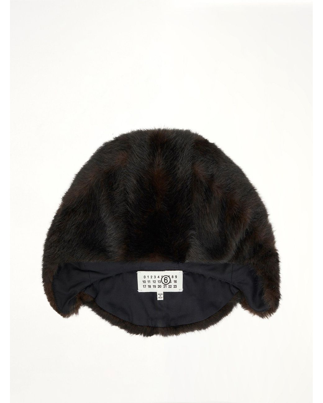MM6 by Maison Margiela Black Faux Fur Hat
