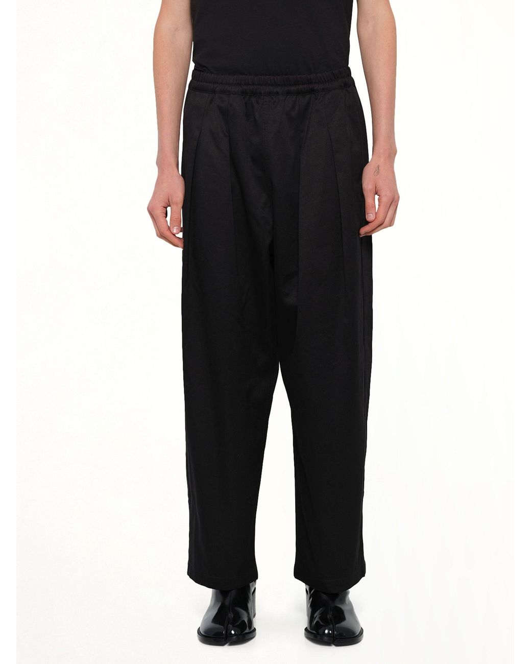 Maison Margiela Black Cotton Twill Pants for men