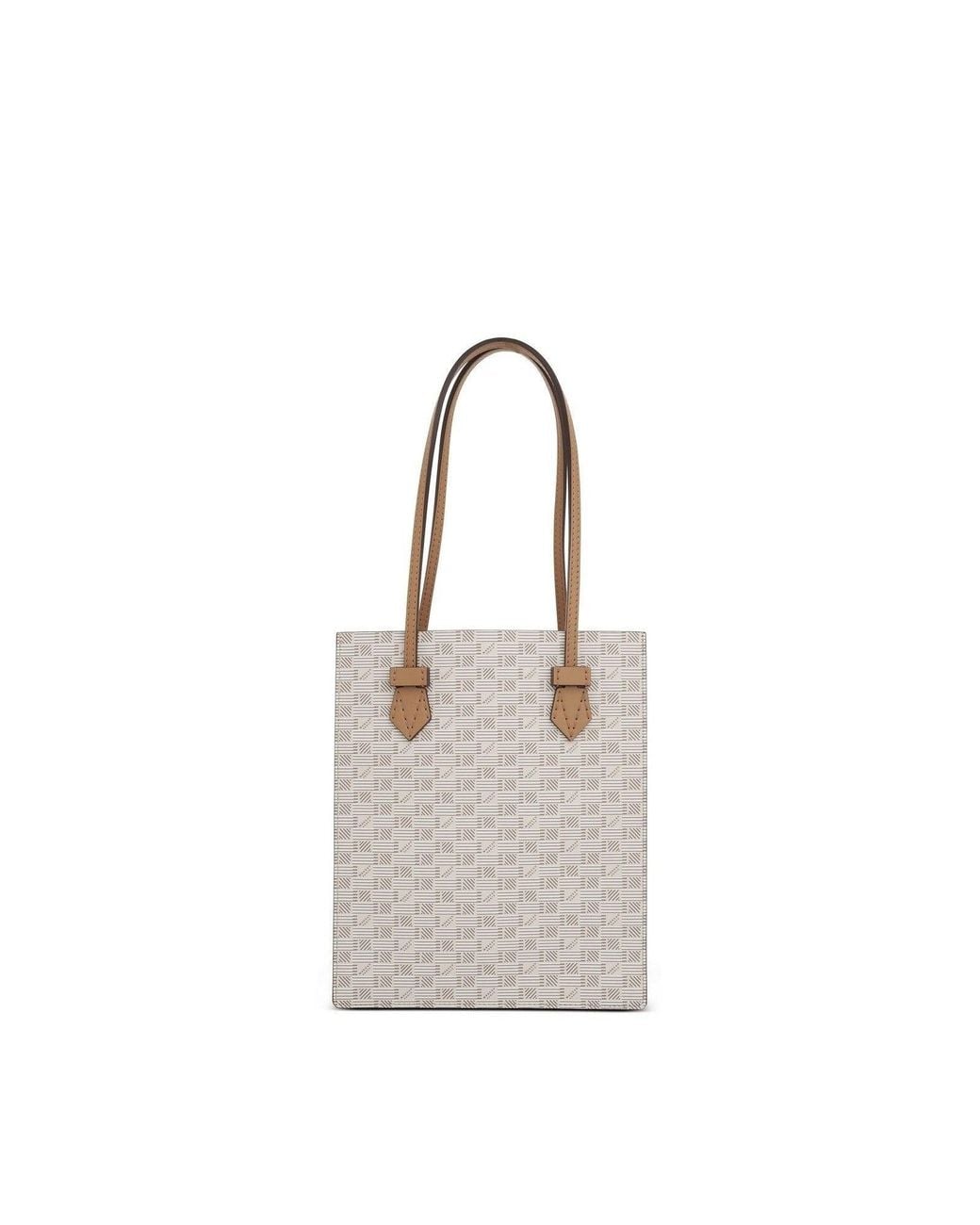 Moreau White Cannes Vertical Tote Mm With Stripes, 100% Canvas