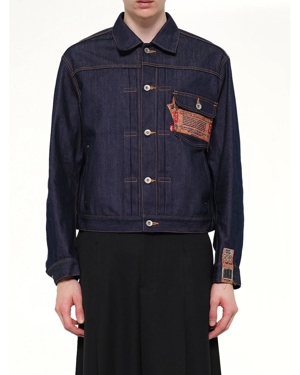 Doublet Blue Air Yarn Raw Denim Jacket for men