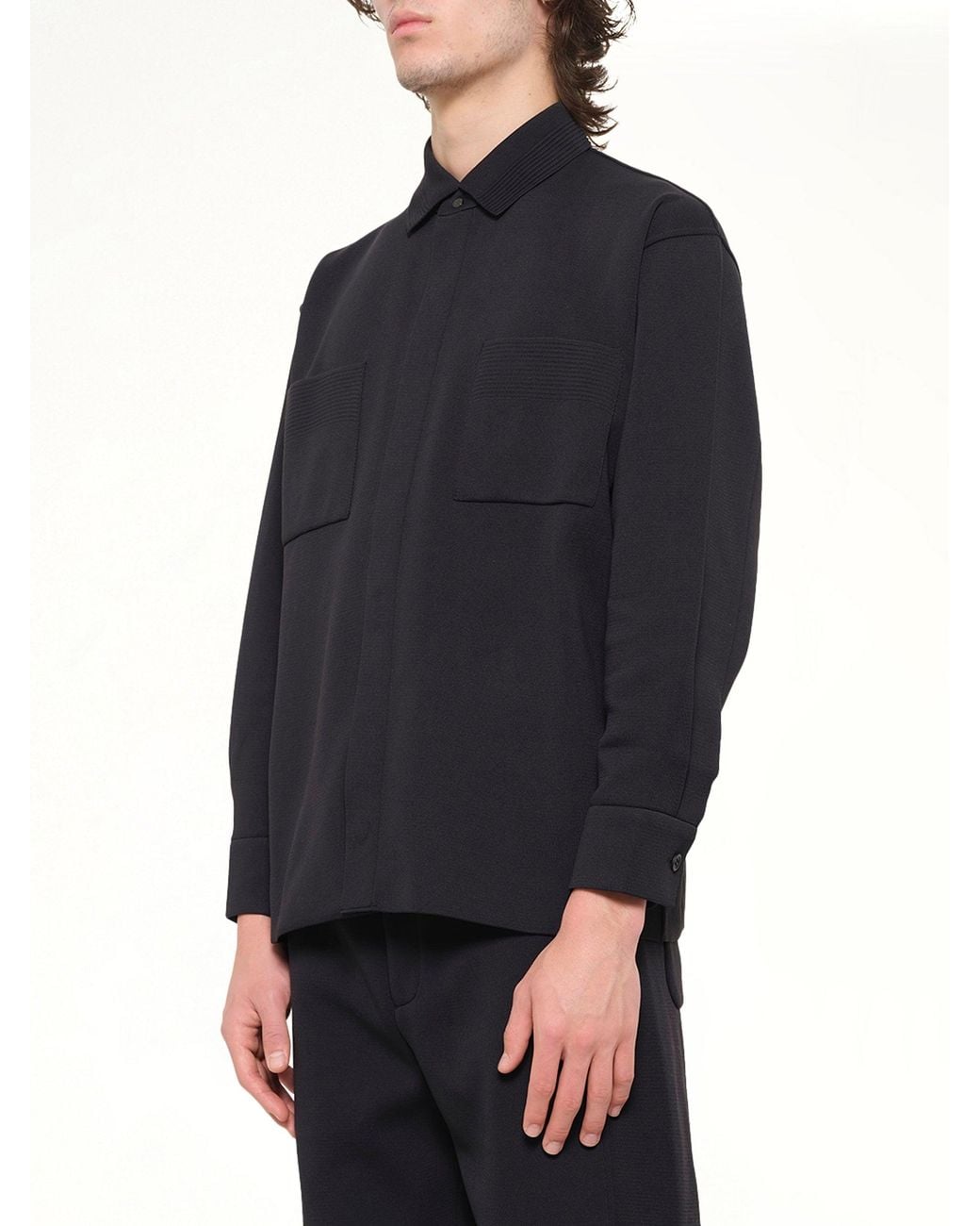 CFCL Blue Soft Milan Covered Placket Shirt for men