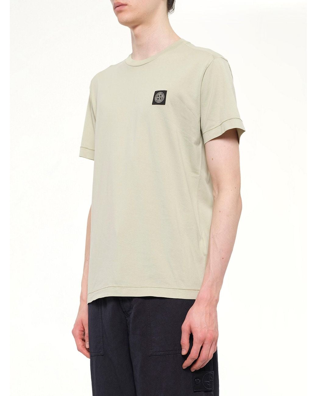 Stone Island Natural 2100027 Cotton Compass Patch T-Shirt for men