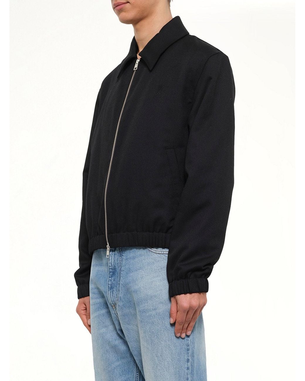 AMI Black Ami De Coeur Padded Zipped Jacket for men