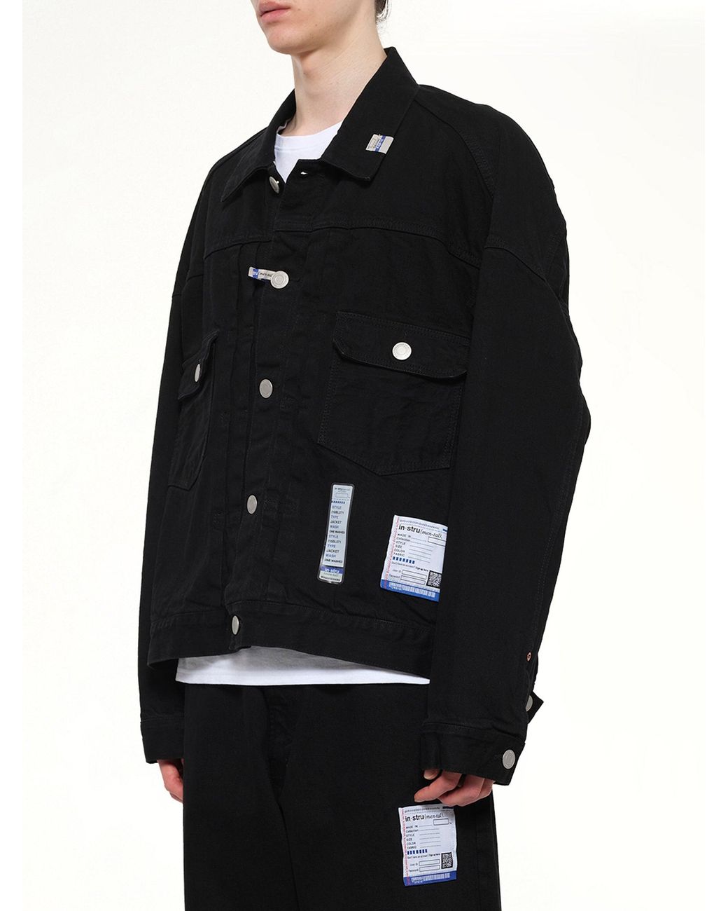 Maison Mihara Yasuhiro Black Instrumental One Washed Selvage Denim Jacket for men