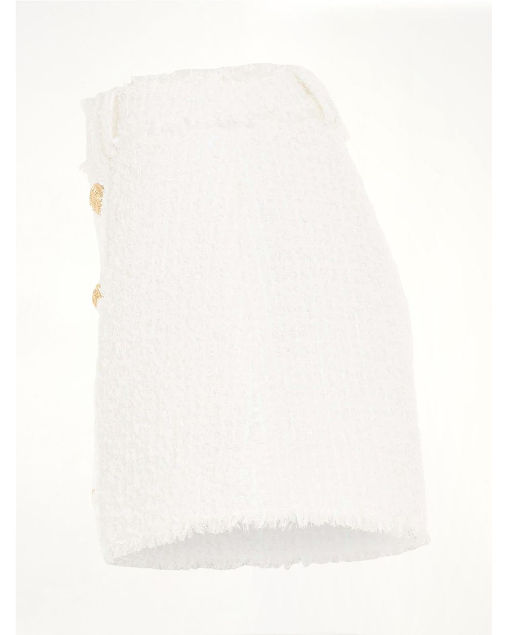 Balmain White High Waisted 8 Buttons Shorts