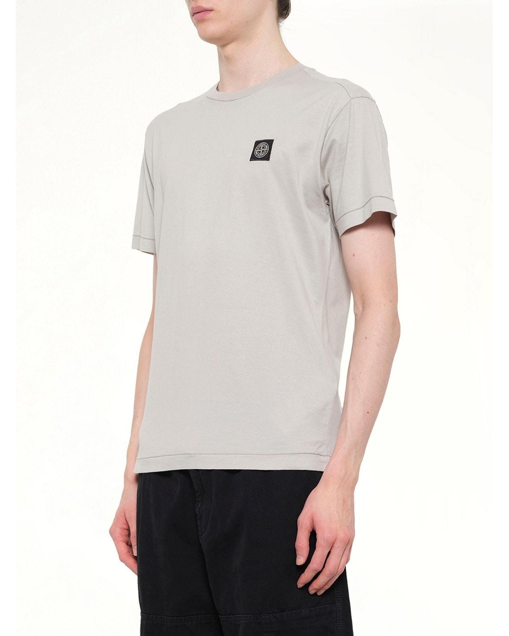 Stone Island Gray 2100027 Logo Patch T-Shirt for men