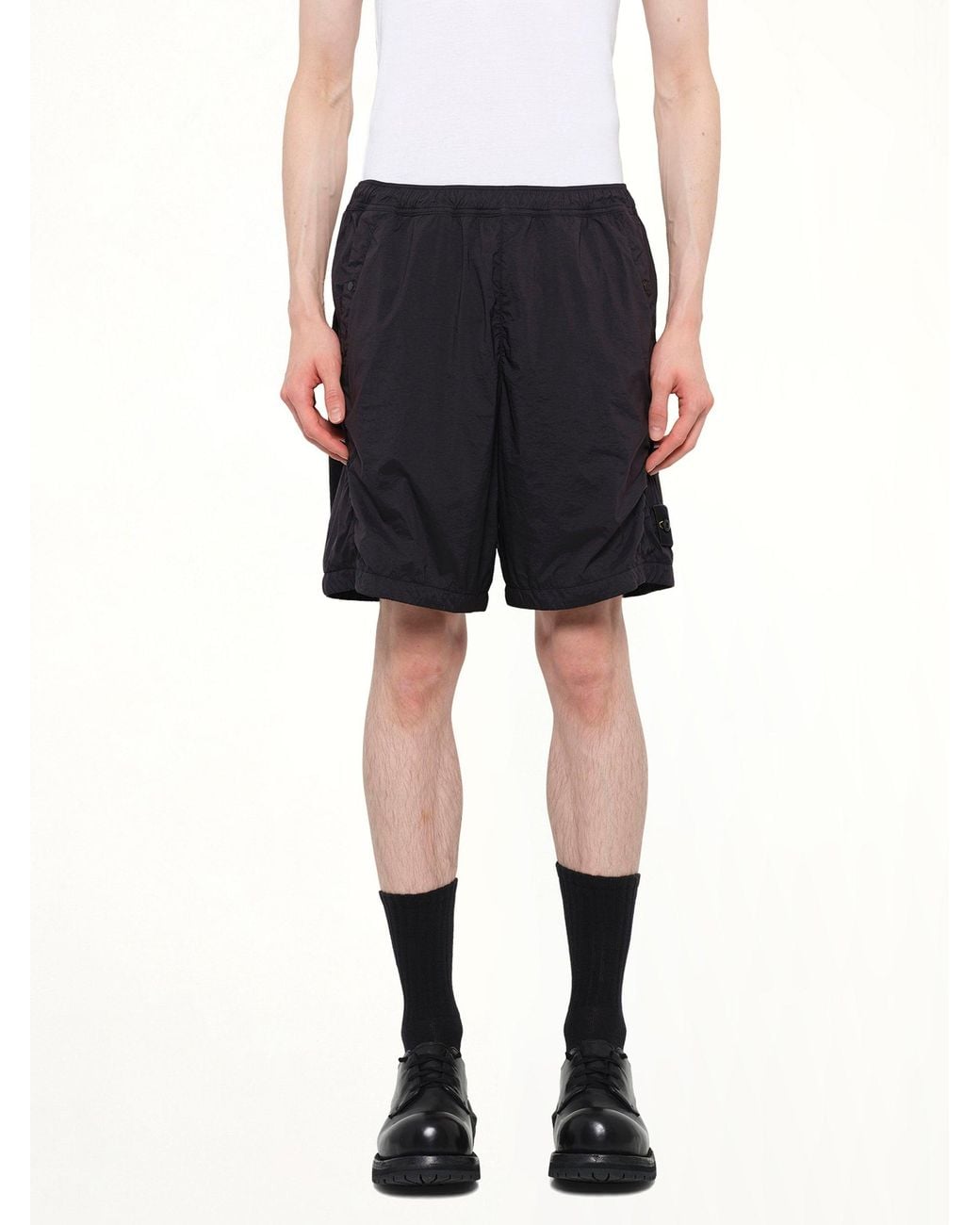 Stone Island Black L100004 Ultra Light Nylon Stretch Shorts for men