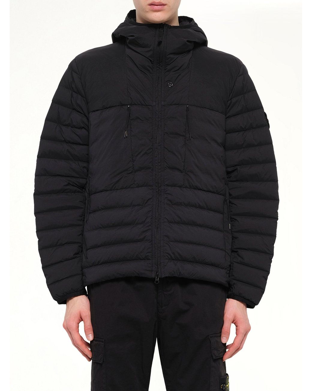 Stone Island Black 4100107 Seamless Tunnel Nylon Down Jacket for men