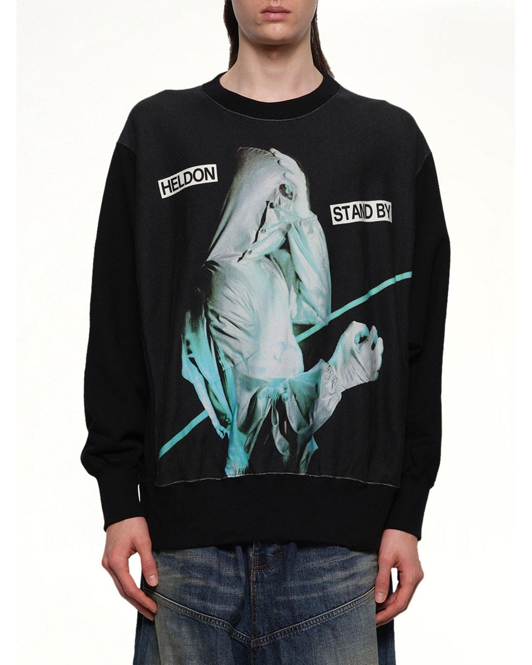 Undercover Black Heldon Stand By L/S T-Shirt for men