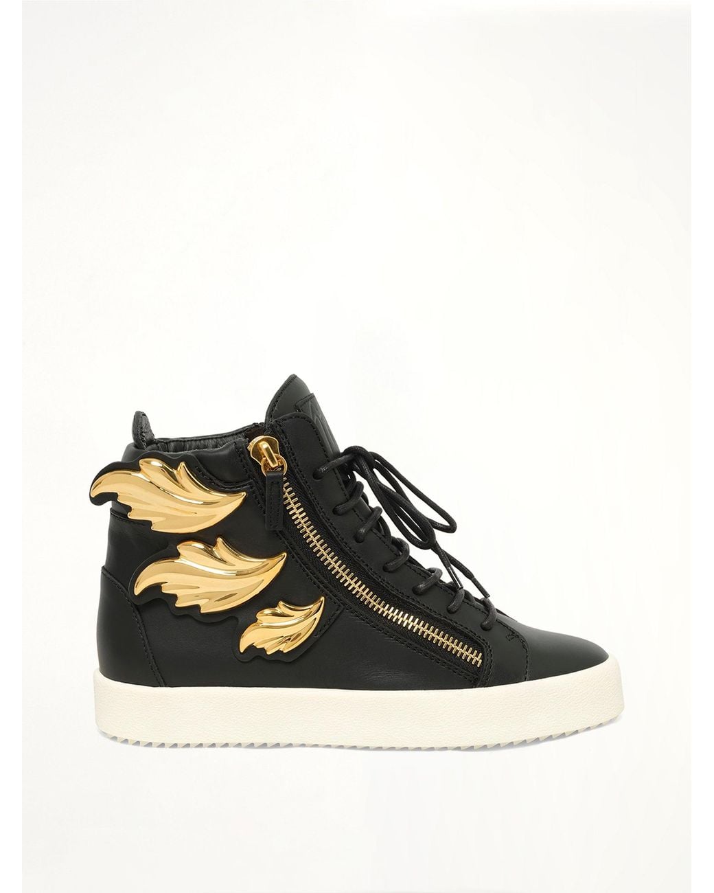 Giuseppe Zanotti Black Wing-Detail Zip-Fastening Sneakers