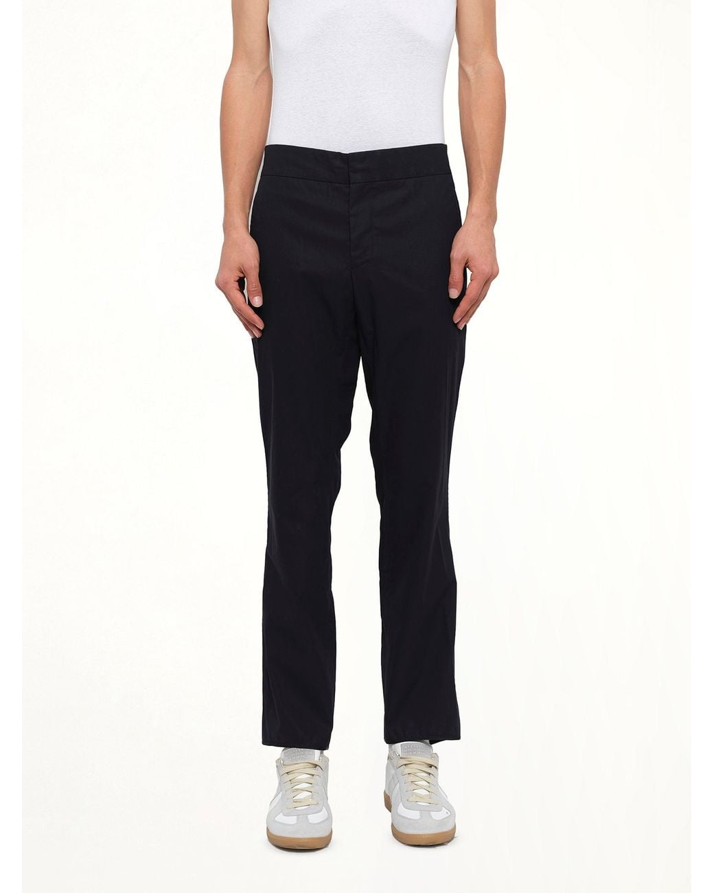 Lanvin Black Flare And Zipped Pant for men