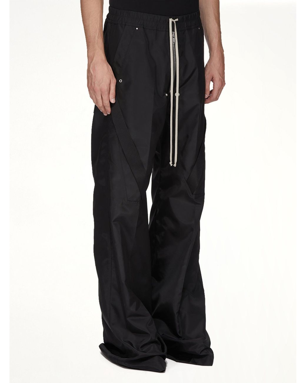 Rick Owens Black Strapped Wide Bela Pants for men