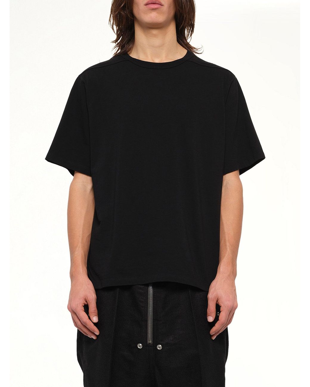 Rick Owens Black Cotton Jersey Brad T-Shirt for men