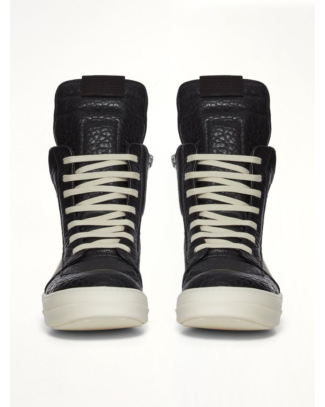 Rick Owens White Geobasket Heel Sneaker