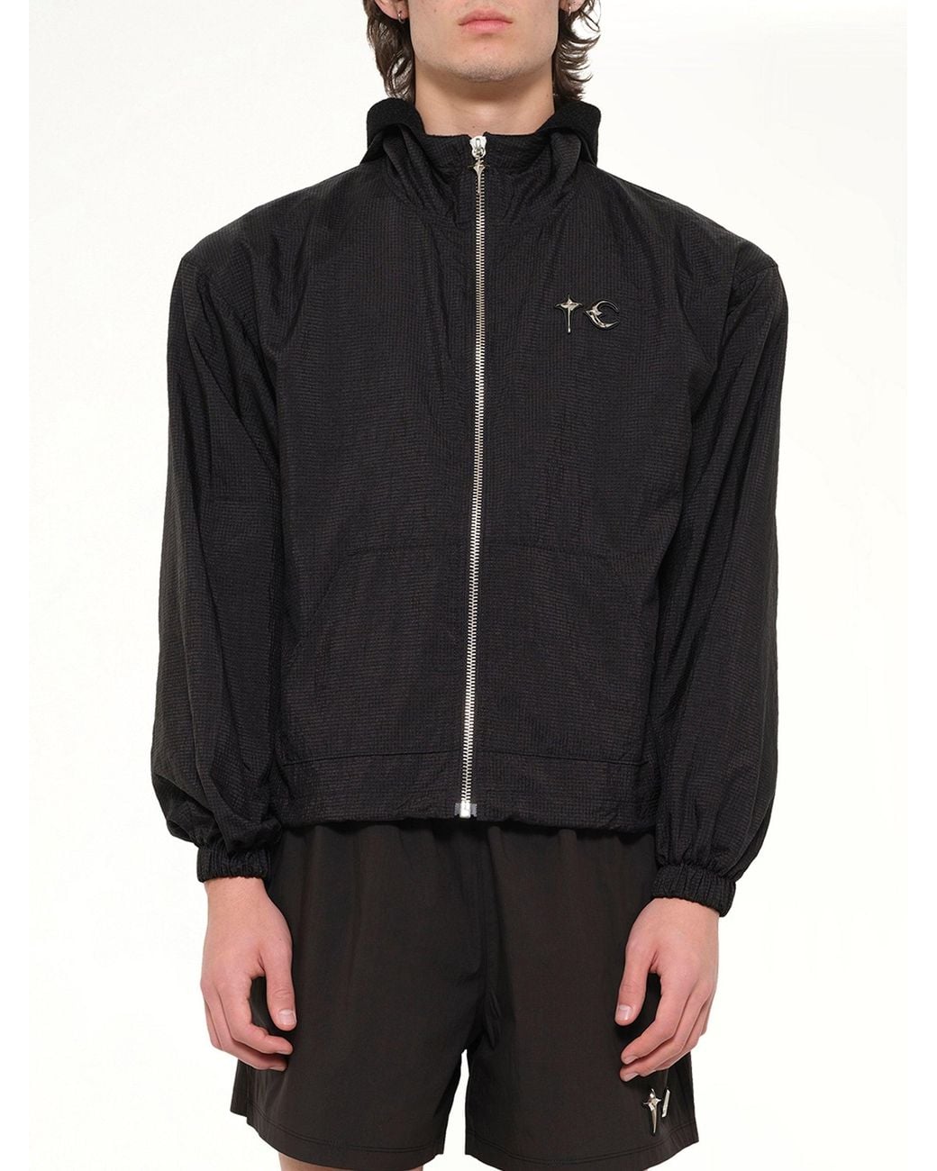 THUG CLUB Black Tc Fencing Windbreaker for men