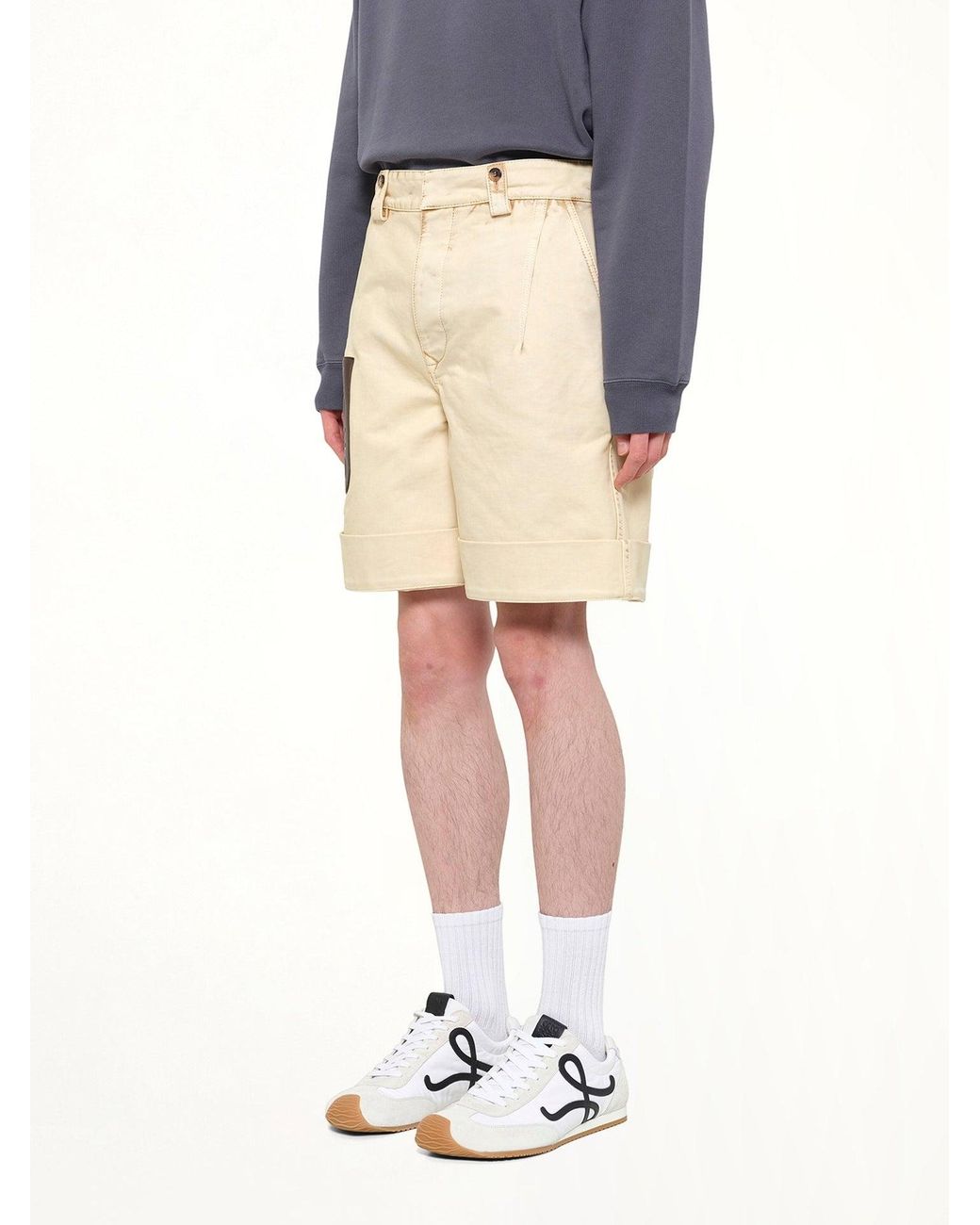 Loewe Blue Turn-Up Shorts for men