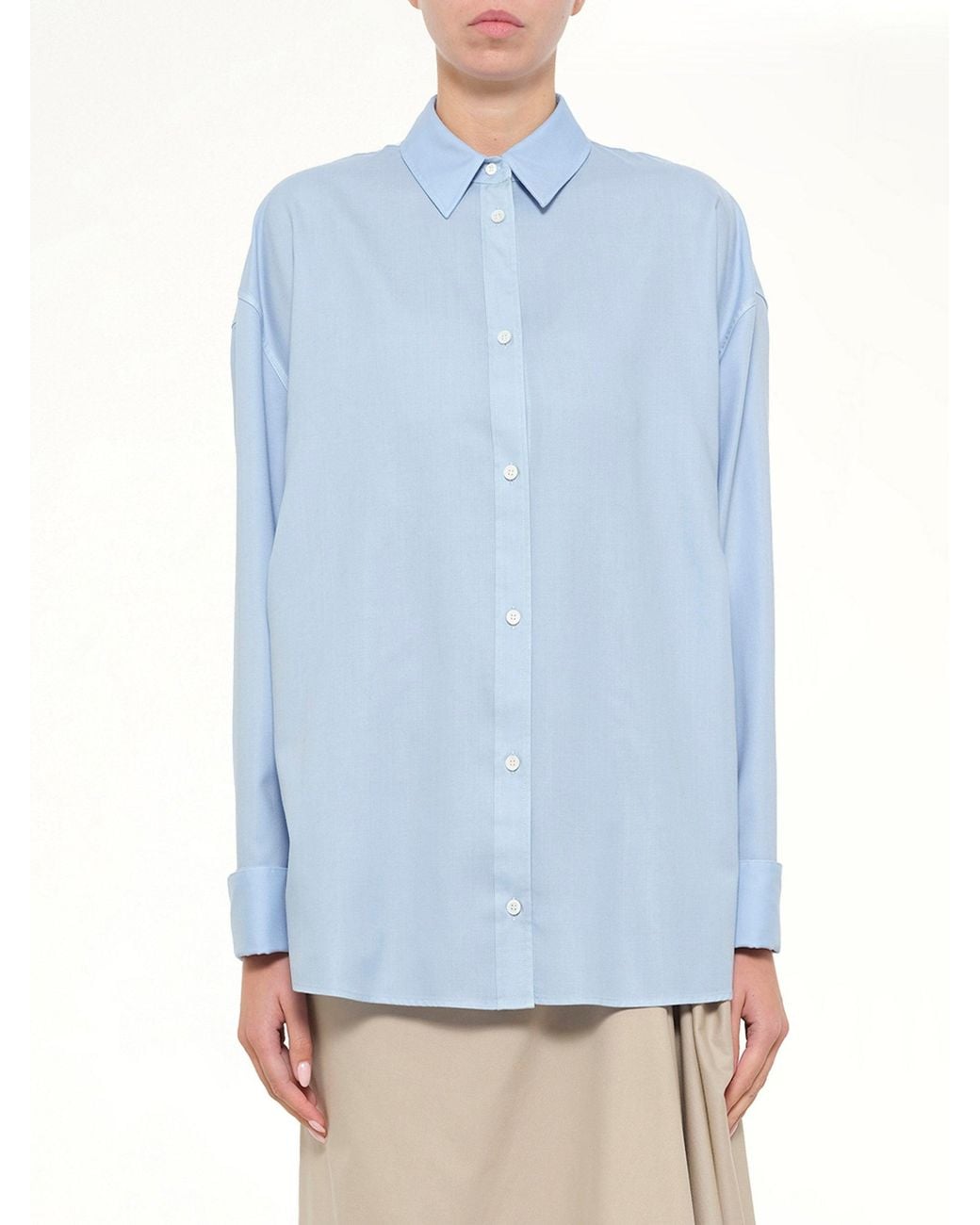 Loewe Blue Wool-Silk Shirt