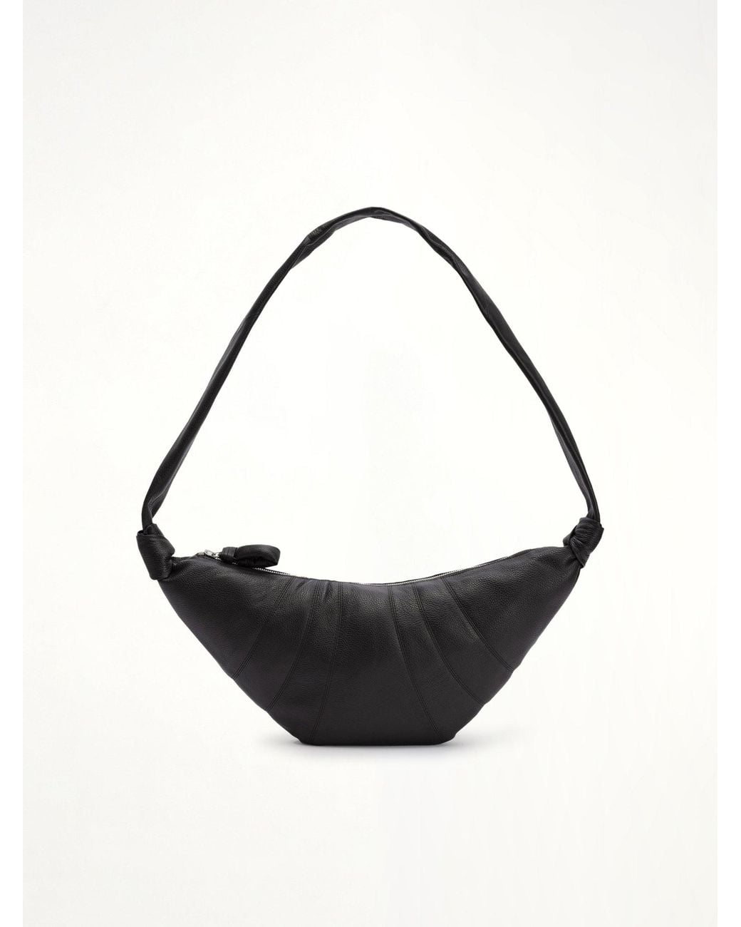 Lemaire Black Croissant Medium Grained Leather Bag