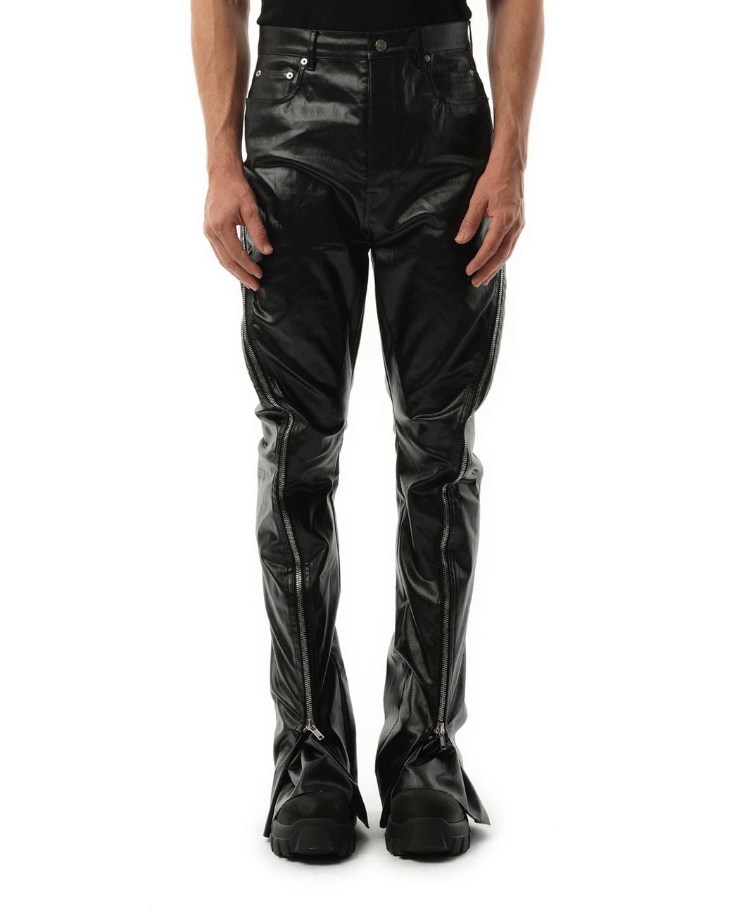 rick-owens-Black-Coated-Denim-