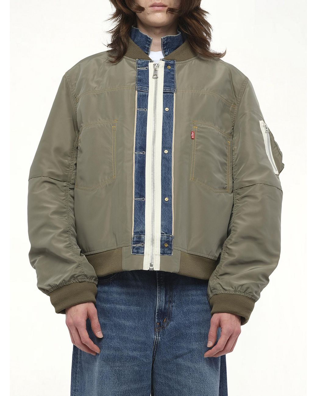 Sacai X Levi's Denim X Nylon Twill Reversible Blouson Bomber