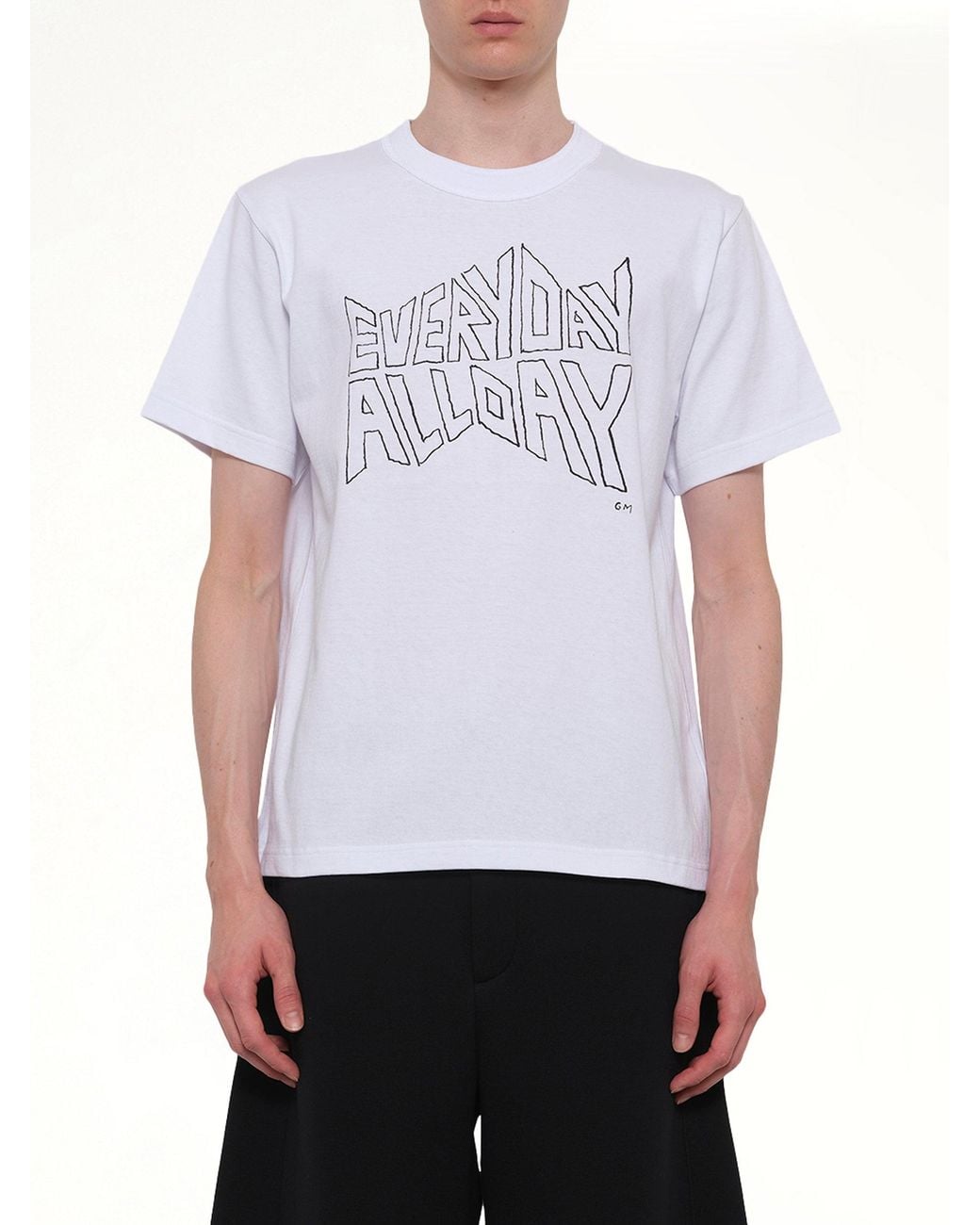 Sacai White Geoff Print T-Shirt for men