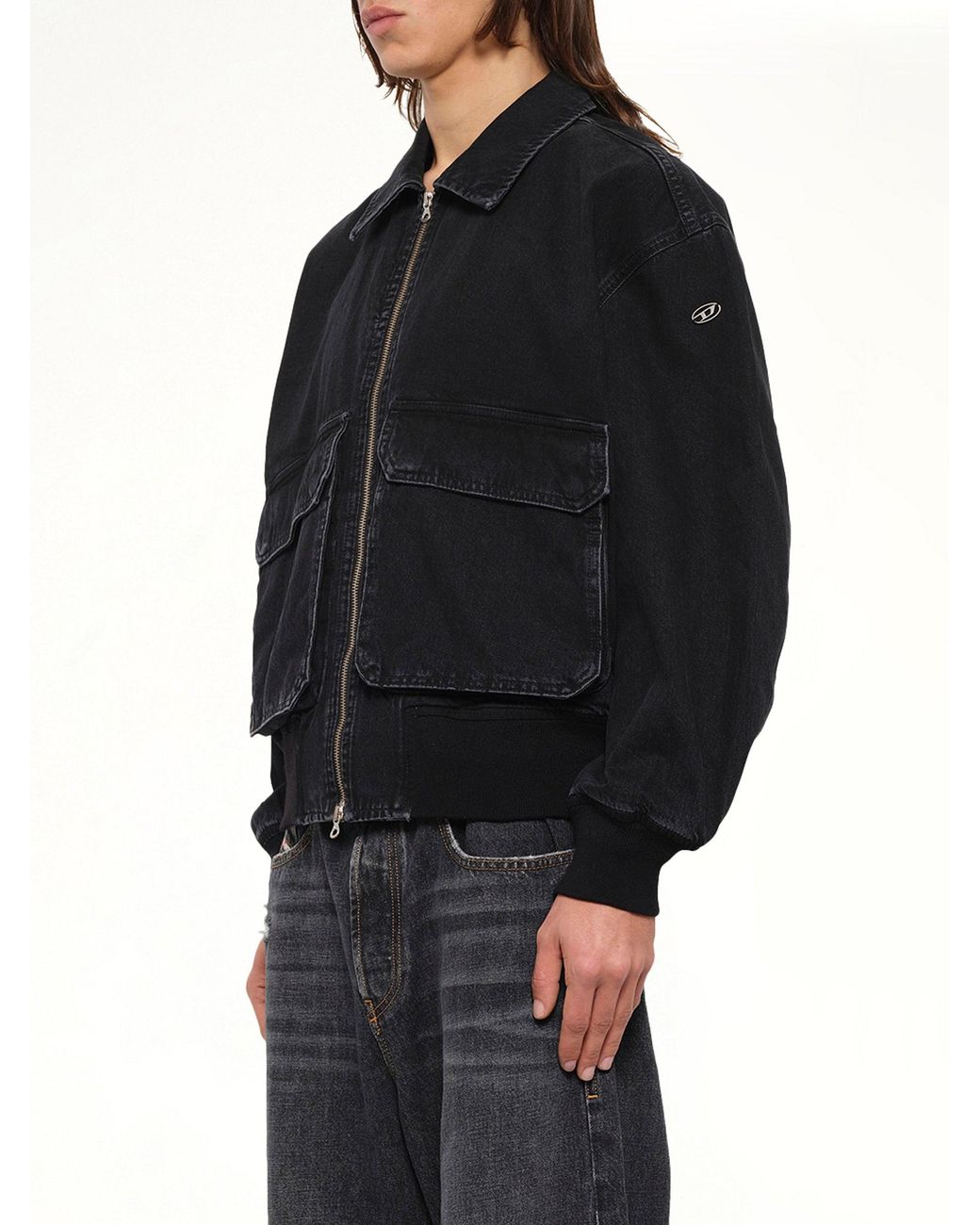 DIESEL Black D-Kurz Denim Jacket for men