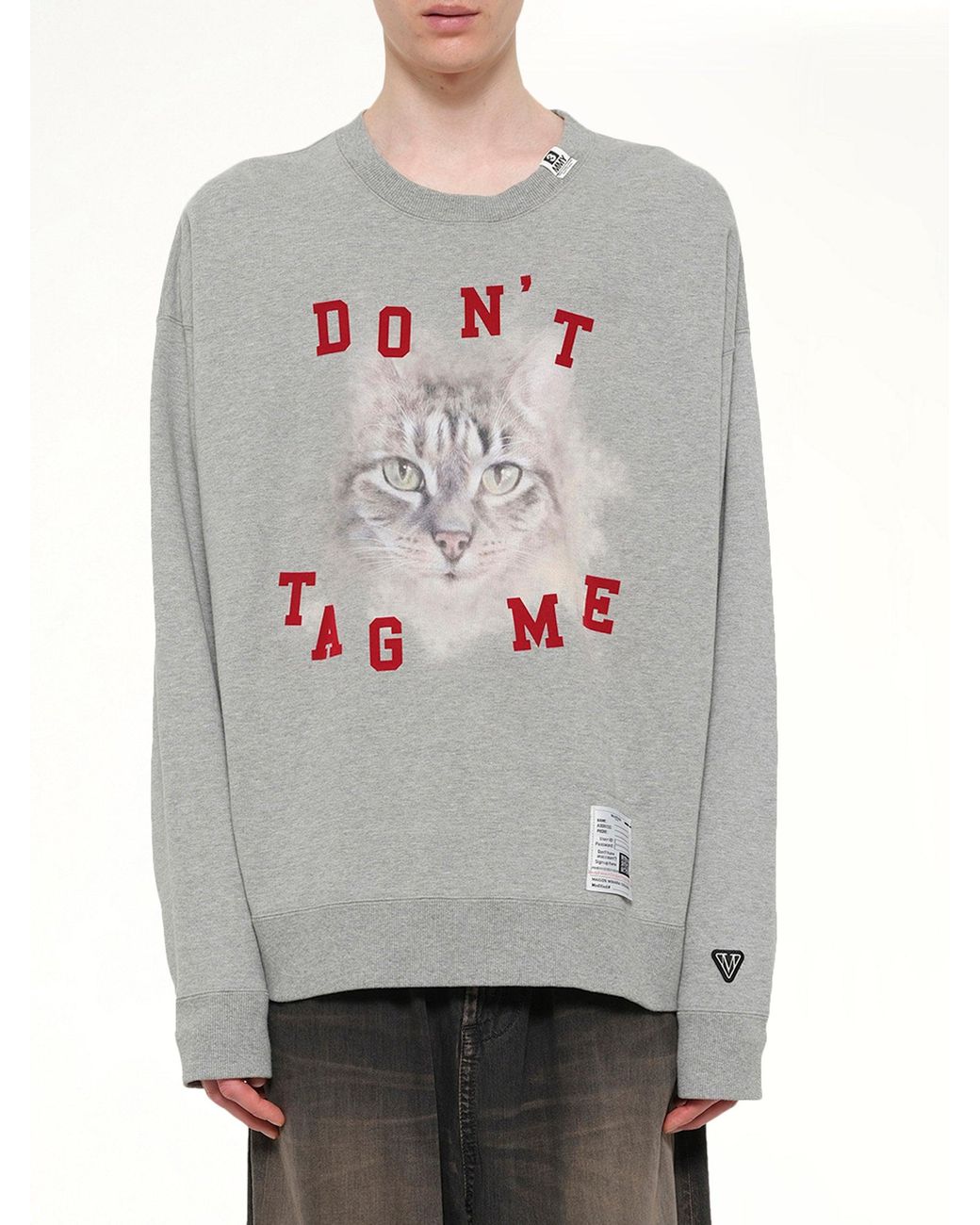 Maison Mihara Yasuhiro Gray Cat Printed Sweatshirt for men