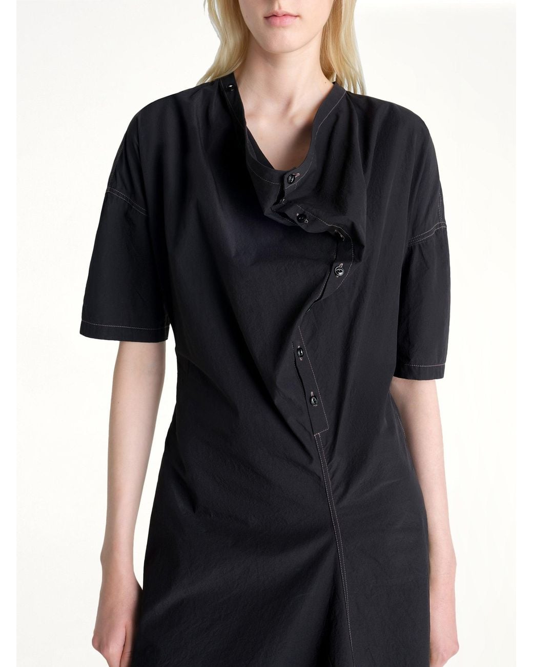 Lemaire Black Soft Collar Dress