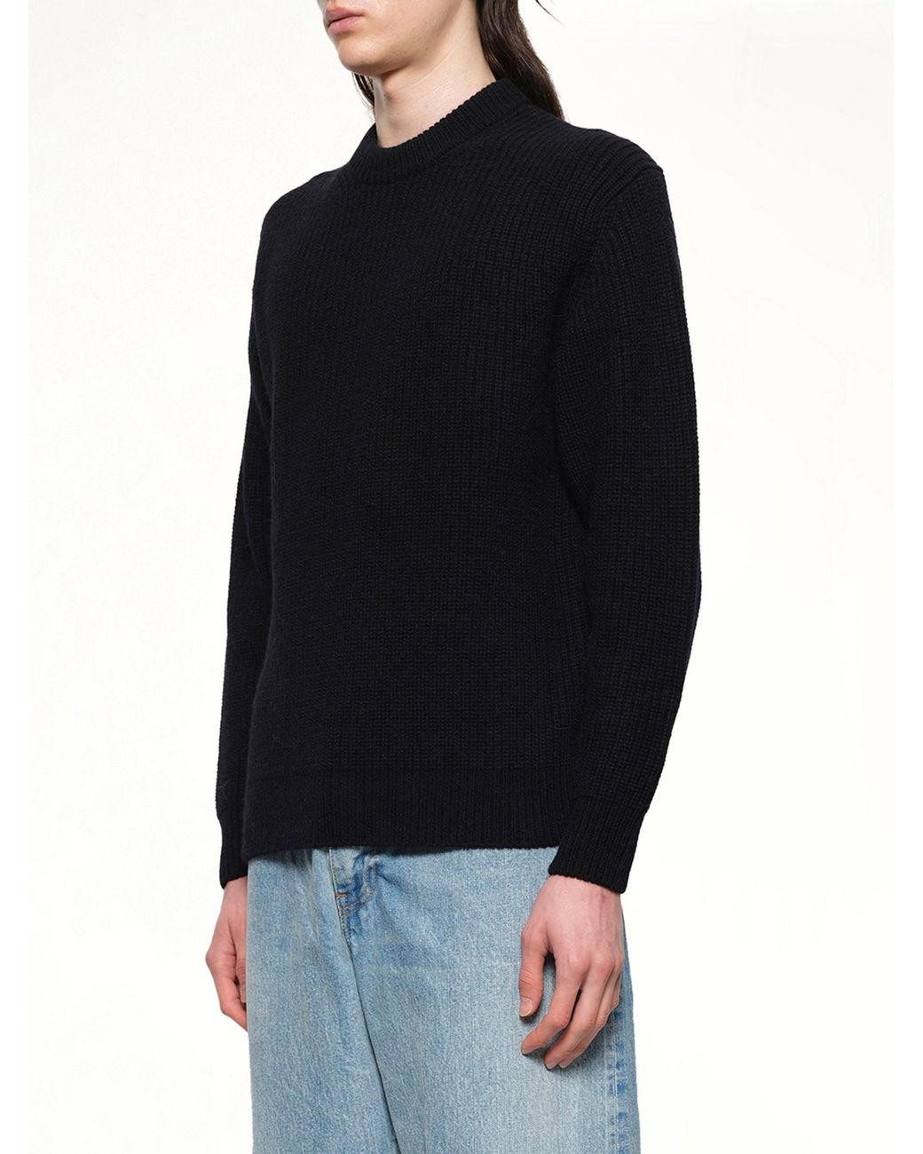 vowels Black Baby Alpaca Knit for men