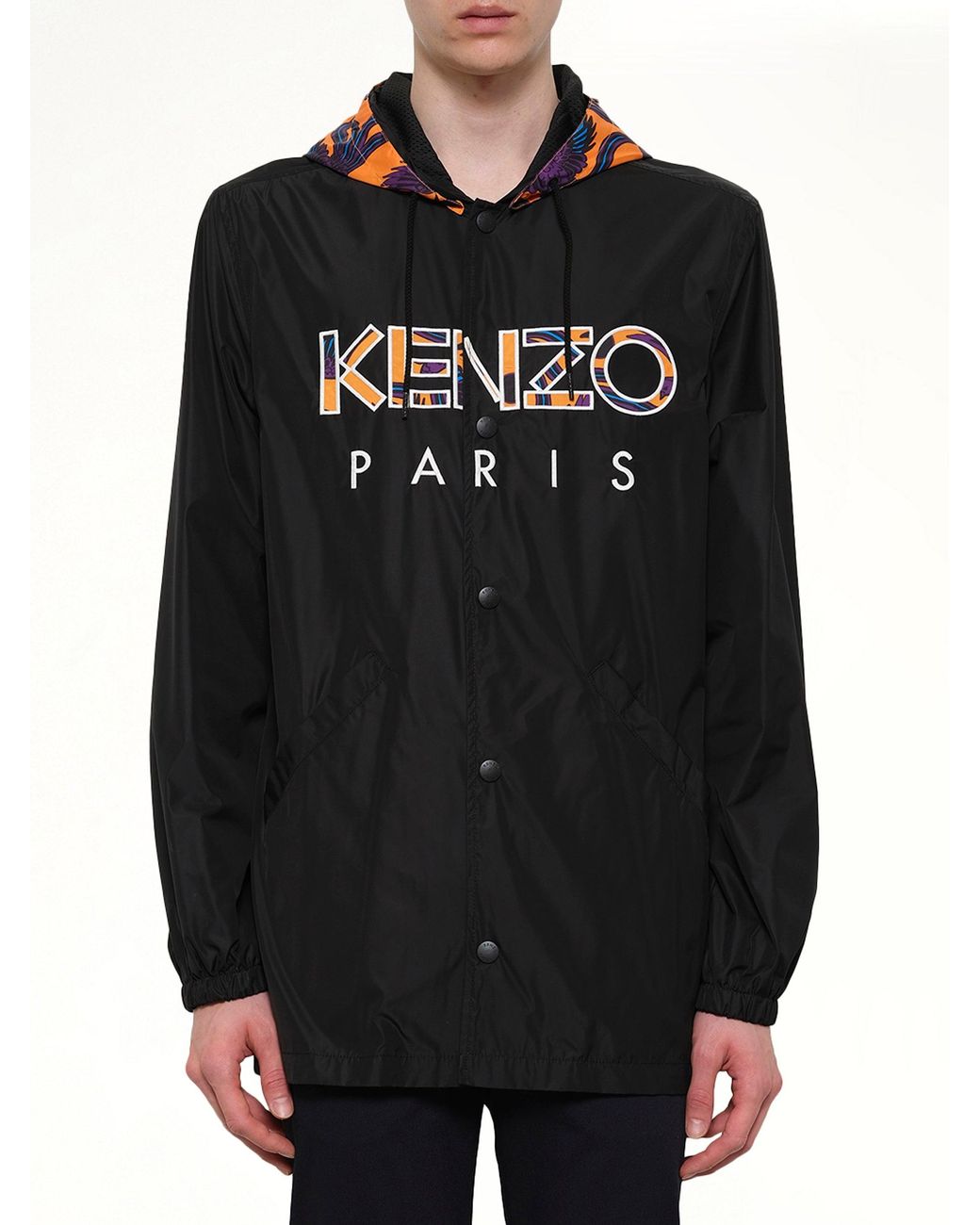 KENZO Black Logo Coach Jacket for men