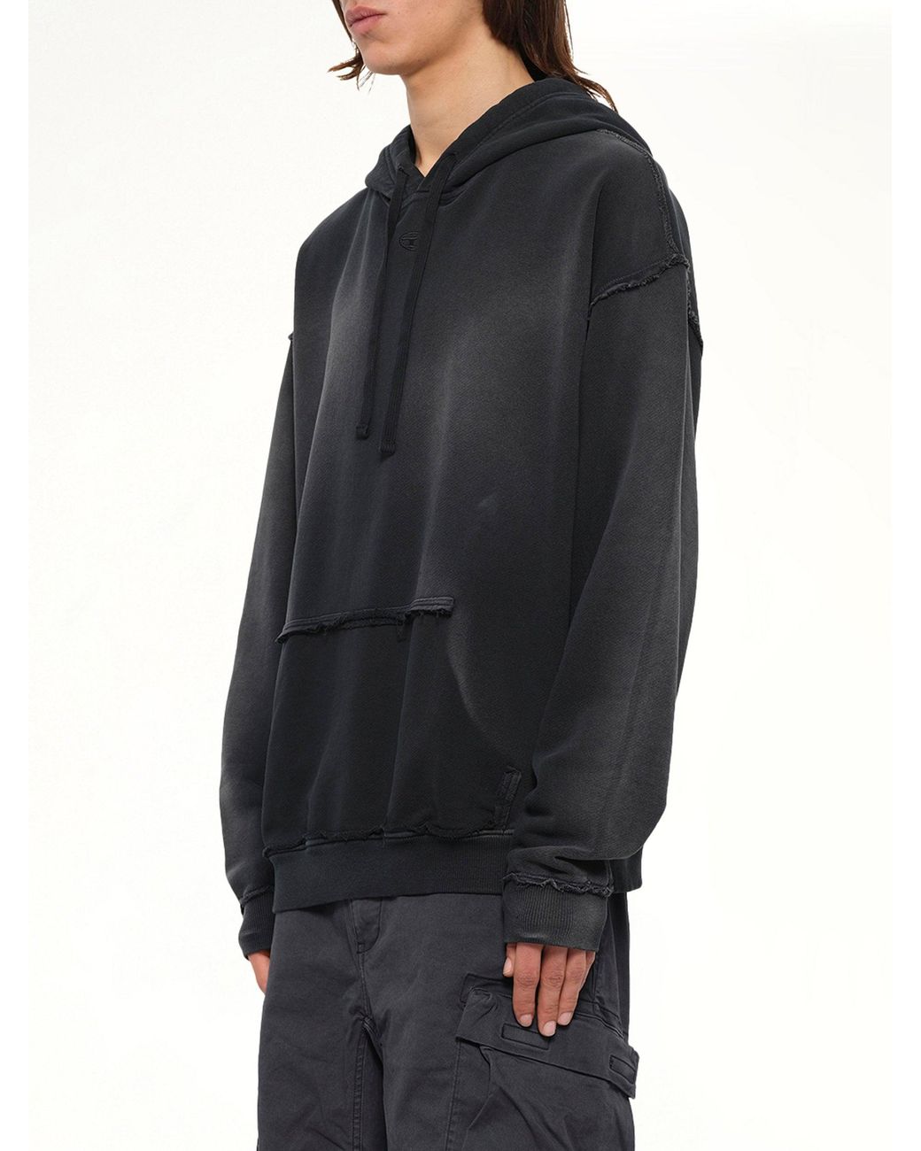 DIESEL Black Pock-Hood Hoodie for men