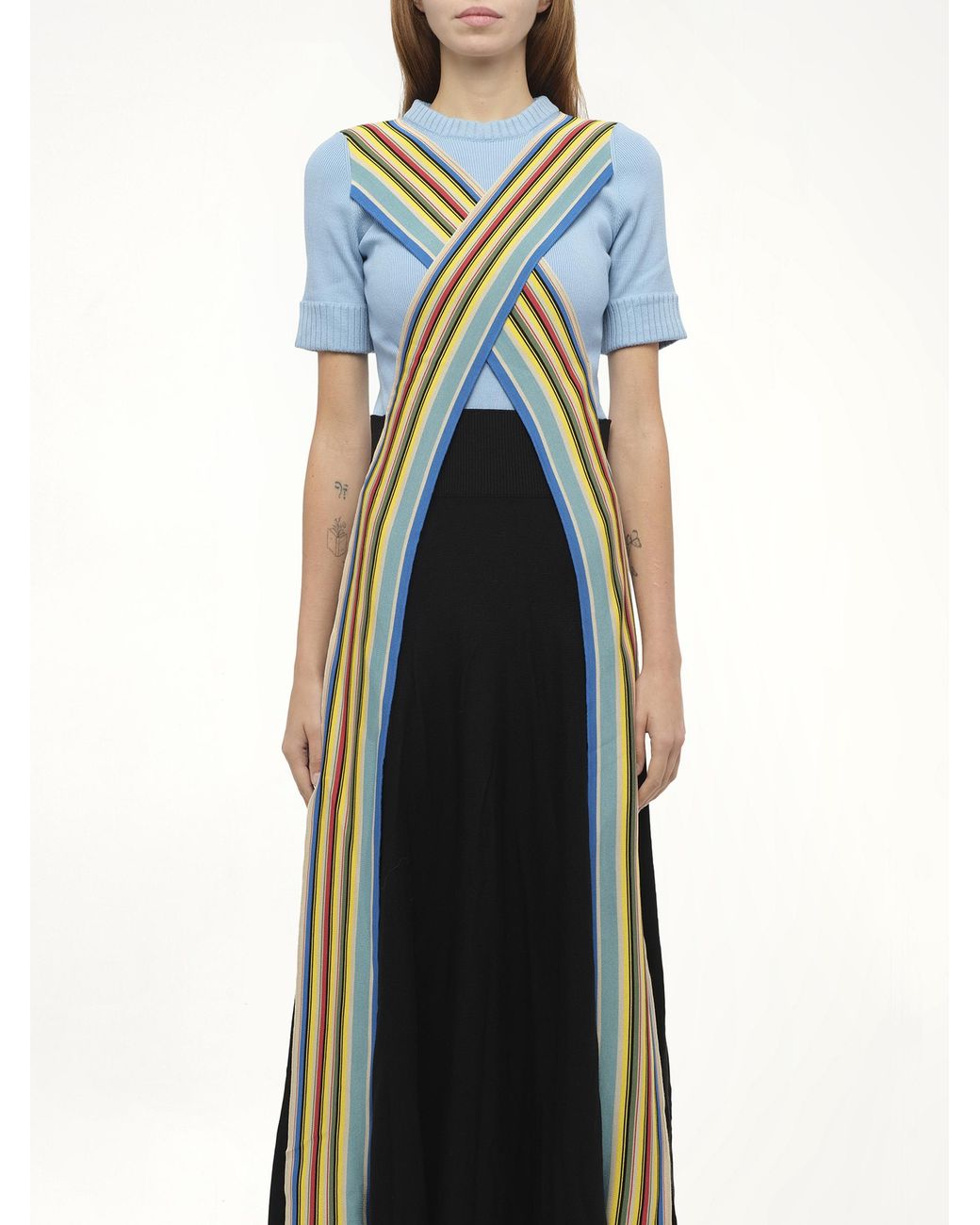 Loewe Blue Stripe Bands Dress, Size: Small