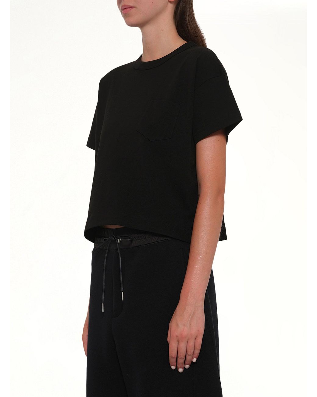 Sacai Black S Cotton Jersey T-Shirt